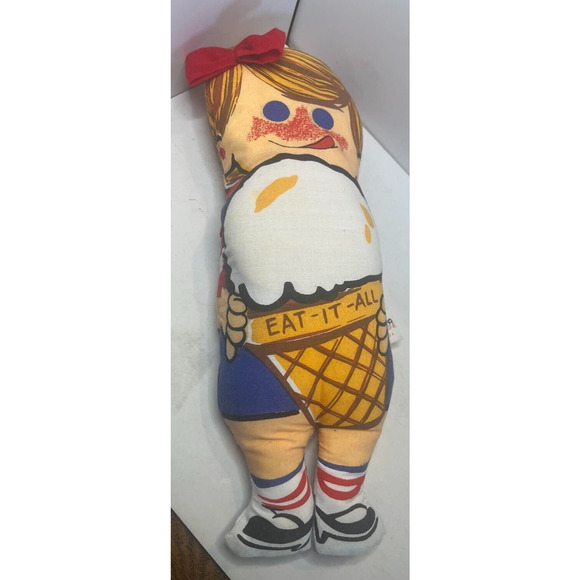 Vintage Eat It All Cone Ad Doll 15" Cloth (girl) Nice and Clean! - Picture 1 of 3